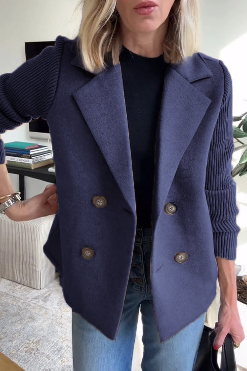 Jaz | Chic Knit-Sleeve Blazer