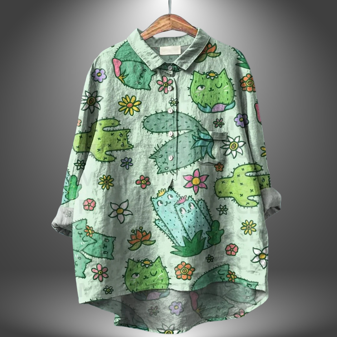 ALLY – HAND-PAINTED FLORAL BLOUSE