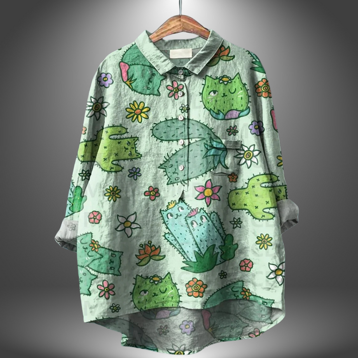 ALLY – HAND-PAINTED FLORAL BLOUSE