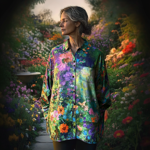 ALLY – HAND-PAINTED FLORAL BLOUSE